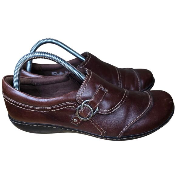 Women's Clarks Bendables Ashland Alpine Slip-On Loafers Brown Leather Womens 9.5 - Picture 5 of 8